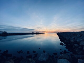Couché de soleil sur la mer