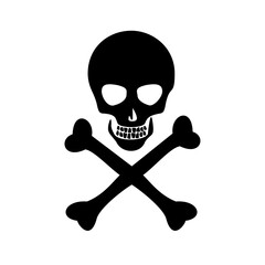 Skull icon vector isolated on white