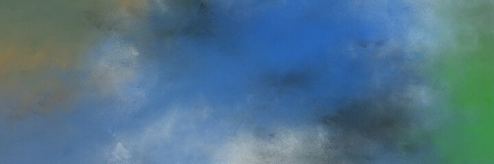 awesome teal blue, dark gray and dark olive green colored vintage abstract painted background with space for text or image. can be used as horizontal background graphic