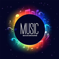 colorful musical festival background with music notes design © starlineart