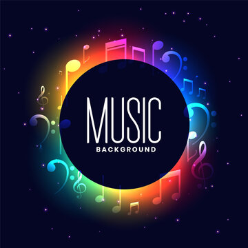 colorful musical festival background with music notes design