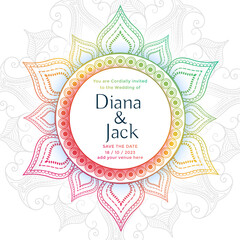 decorative mandala wedding card design template