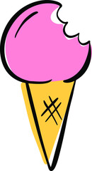Cartoon Ice Cream In a Cone Vector Illustration