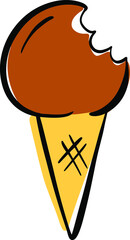 Cartoon Ice Cream In a Cone Vector Illustration