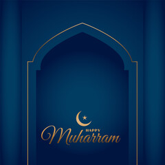 happy muharram stylish festival islamic card design background