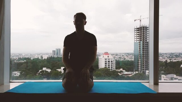 Yoga Silhouette in Hotel 