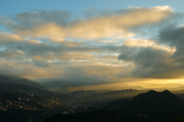 sunset in the mountains