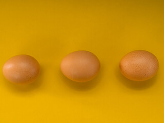 Eggs on a yellow background