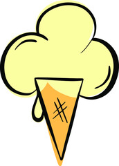 Cartoon Ice Cream In a Cone Vector Illustration