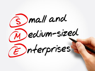 Fototapeta premium SME - Small And Medium-sized Enterprises acronym, business concept background