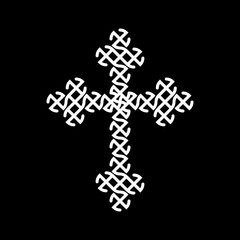 Christian Orthodox Cross. Illustration of a Christian Orthodox cross on a black background
