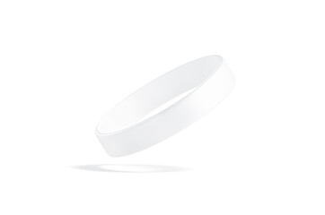 Blank white silicone wristband mock up, no gravity