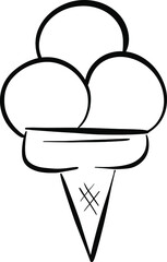 Cartoon Ice Cream In a Cone Vector Illustration