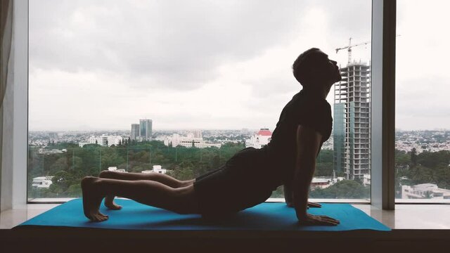 Yoga Silhouette in Hotel 