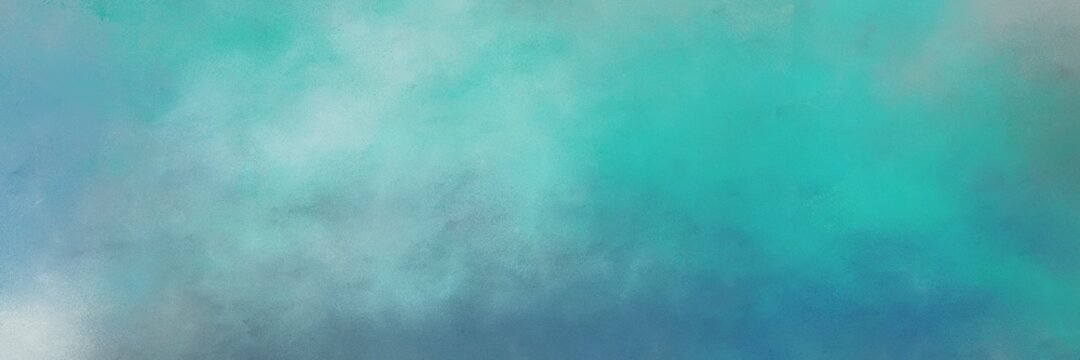 stunning vintage abstract painted background with cadet blue, pastel blue and light sea green colors and space for text or image. can be used as postcard or poster