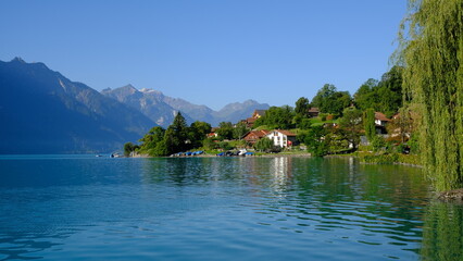 Brienzersee lake and mountains, Oberreid, Switzerland