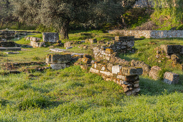 Ruins of Agora of Athens (since V century BCE) - an archaeological site located beneath the northwest slope of the Acropolis. Athens, Greece.