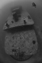 Inside Sunken Shipwreck  in Miyakojima Okinawa Japan