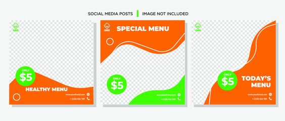 Orange Green Business Food Social Media Banner Post
