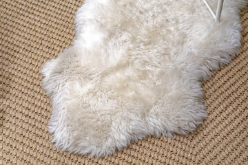 White fur carpet
