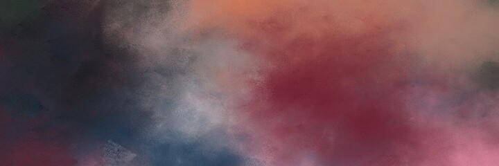 decorative abstract painting background graphic with pastel brown, very dark blue and rosy brown colors and space for text or image. can be used as horizontal header or banner orientation