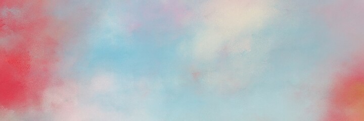 Obraz premium stunning pastel blue, indian red and baby pink colored vintage abstract painted background with space for text or image. can be used as horizontal background texture
