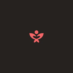 People Leaf logo icon template design in Vector illustration