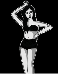 vector illustration beauty in black background