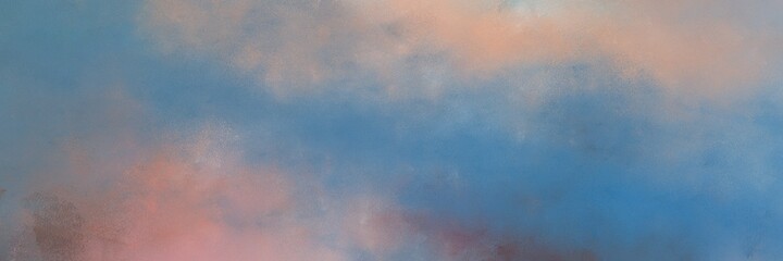 stunning light slate gray, rosy brown and teal blue colored vintage abstract painted background with space for text or image. can be used as horizontal header or banner orientation