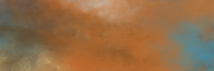 decorative abstract painting background graphic with pastel brown and teal blue colors and space for text or image. can be used as header or banner