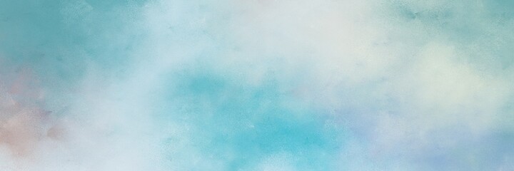 stunning abstract painting background texture with pastel blue, medium aqua marine and light gray colors and space for text or image. can be used as horizontal header or banner orientation