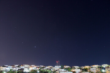 Fototapeta premium view of stars and mountain