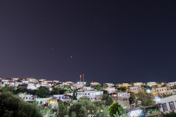 Fototapeta premium view of stars and mountains