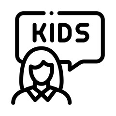 preschool education teacher icon vector. preschool education teacher sign. isolated contour symbol illustration