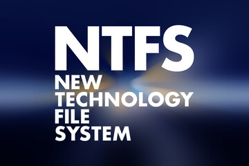 NTFS - New Technology File System acronym, technology concept background