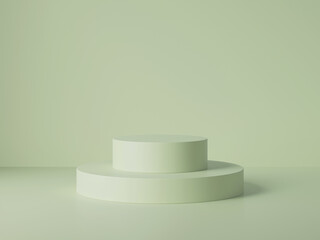 3d render of a light mint green abstract background, mock up scene minimal geometry podium for product display