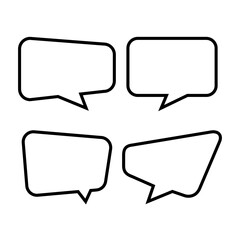 Fototapeta premium speech bubble isolated on white, speech balloon square sign for communication symbol, doodle line speech bubble for talk text, balloon message icon, dialog chatting graphic for icon talk, vector