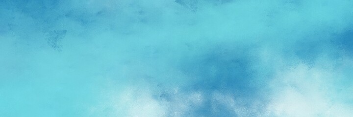 decorative abstract painting background graphic with medium turquoise, pale turquoise and light blue colors and space for text or image. can be used as postcard or poster