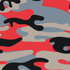 Military camouflage seamless pattern. Khaki texture. Trendy background. Abstract color vector illustration. For design wallpaper, wrapping paper, fabric.