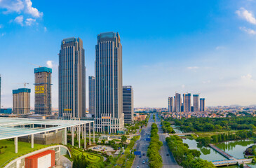 Fototapeta premium Aerial scenery of Dongping new town, Foshan City, Guangdong Province, China