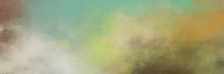 beautiful dark sea green and dark olive green colored vintage abstract painted background with space for text or image. can be used as horizontal background graphic