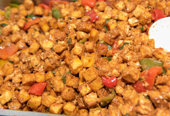 Paneer fry Indian Cuisine food filling the frame