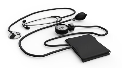sphygmomanometr, stethoscope