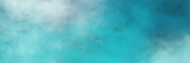 beautiful vintage abstract painted background with light sea green, powder blue and sky blue colors and space for text or image. can be used as postcard or poster