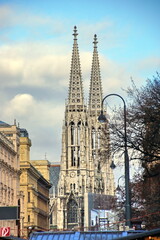 This is the Votive Church (Votivkirche), built in the Neo-Gothic style in gratitude for the salvation from the attempt on the assassination of Emperor Franz Joseph.