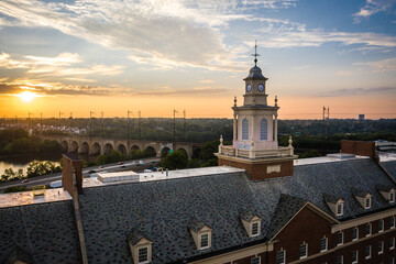Aerial Sunrise of Rutgers University New Brunswick New Jersey 