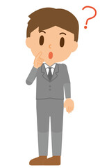ビジネスマン　疑問　ハテナマーク