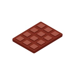 Chocolate Bar Isometric Flat Icon Illustration Isolated in White