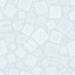 Fun and creative squares seamless pattern - abstract background, great for textiles, banners, wallpapers, wrapping - hand drawn, vector surface design