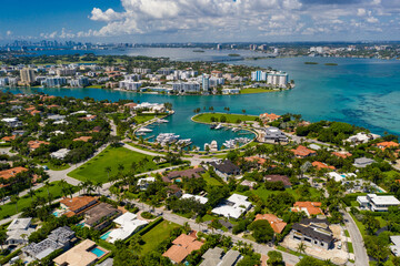 Fototapeta na wymiar Aerial photo Miami Bal Harbour luxury neighborhood